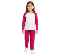A2Z 4 Kids Girls Boys Pjs Plain Pyjamas Set Lounge Suit Top Bottom - PJS Plain Pink 3-4