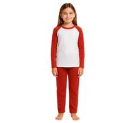 A2Z 4 Kids Girls Boys Pjs Plain Pyjamas Set Lounge Suit Top Bottom - PJS Plain Red 11-12