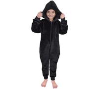 A2Z 4 Kids Girls Boys Plain Fleece Hooded Onesie Soft Fluffy Loungewear Cozy Warm Comfortable All in One Jumpsuit Gifts for Children Age 5-14 Years