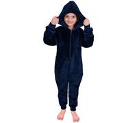 A2Z 4 Kids Girls Boys Plain Fleece Hooded Onesie Soft Fluffy Loungewear Cozy Warm Comfortable All in One Jumpsuit Gifts for Children Age 5-14 Years