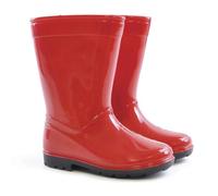 A2Z 4 Kids Girls Boys Plain Rain Boot Anti-Skid - Wellies AZ31720 Red 5 UK Ch