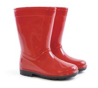 A2Z 4 Kids Girls Boys Plain Rain Boot Anti-Skid - Wellies AZ31720 Red 7 UK Ch