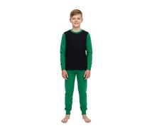 A2Z 4 Kids Girls Boys Pyjama Set Long Sleeves Contrast Color Soft - PJS Plain 175 Green 9-10