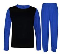 A2Z 4 Kids Girls Boys Pyjama Set Long Sleeves Contrast Color Soft - PJS Plain 175 Royal 13