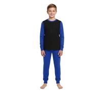 A2Z 4 Kids Girls Boys Pyjama Set Long Sleeves Contrast Color Soft - PJS Plain 175 Royal 7-8
