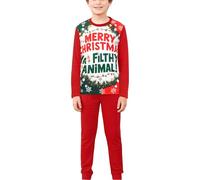 A2Z 4 Kids Girls Boys Pyjama Set Merry Christmas Ya Filthy Animal - PJS Ya Filthy 775 Red 13-14