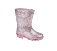 A2Z 4 Kids Girls Boys Rain Boot Anti-Skid - Wellies Gillter Gem 11 UK Ch Pink