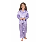 A2Z 4 Kids Girls Boys Satin Silk - PJS 282 Heart/Stars Lilac 11-12