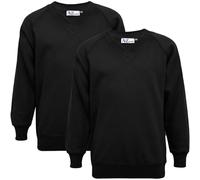 A2Z 4 Kids Girls Boys Scouts School Uniform - V Neck Jumper 356 Black 2 Pack 11-12