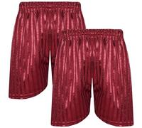 A2Z 4 Kids Girls Boys Shadow Stripe PE Shorts Sports Pack of 2 Football Gym School Shorts for Children Sportswear Age 2-13 Years Wine