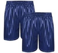 A2Z 4 Kids Girls Boys Shadow Stripe PE Shorts Sports Pack of 2 Football Gym School Shorts for Children Sportswear Age 2-13 Years Navy