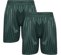 A2Z 4 Kids Girls Boys Shadow Stripe PE Shorts Sports Pack of 2 Football Gym School Shorts for Children Sportswear Age 2-13 Years Green