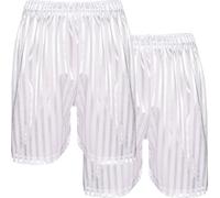 A2Z 4 Kids Girls Boys Shadow Stripe PE Shorts Sports Pack of 2 Football Gym School Shorts for Children Sportswear Age 2-13 Years White
