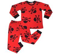 A2Z 4 Kids Girls Boys Skull Bones Children PJs 2 Piece Cotton Set Lounge Suit Nightwear Sleepwear Unisex Top Bottom Pyjamas Loungewear Dress Up Outfit Set Gifts for Children Age 2-13 Years