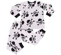 A2Z 4 Kids Girls Boys Skull Bones Children PJs 2 Piece Cotton Set - PJS 162 White 9-10
