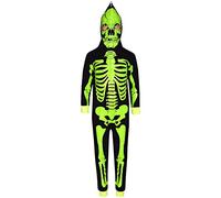 A2Z 4 Kids Girls Boys Skull Skeleton Jumpsuits Pajama - Skeleton Onesie Black N.Green 13