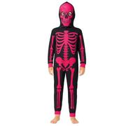 A2Z 4 Kids Girls Boys Skull Skeleton Jumpsuits Pajama - Skeleton Onesie Black N.Pink 11-12