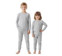 A2Z 4 Kids Girls Boys Soft Cotton Raglan Sleeves Plain Pyjamas - PJS Plain 227 Grey 5-6
