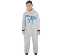 A2Z 4 Kids Girls Boys T-Rex Onesie Soft Plush Thick Pile Fleece Playsuit Kids Dinosaur Jumpsuits - Onesie 355 Grey 13-14