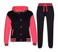 A2Z 4 Kids Girls Boys - T.S B.B Plain Black Neon Pink 9-10