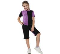 A2Z 4 Kids Girls Boys T-Shirt Top Shorts Set 100% Cotton Contrast - Shorts Set 483 Lilac 11-12