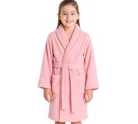 A2Z 4 Kids Girls Boys Towel Bathrobe 100% Cotton Terry Towelling Shawl - Towel Bathrobe 126 Baby Pink 5-6