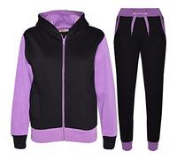 A2Z 4 Kids Girls Boys Tracksuit Plain Camouflage Contrast Fleece - T.S Plain 101 Lilac 5-6.