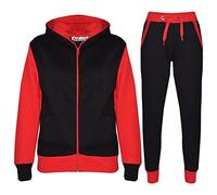 A2Z 4 Kids Girls Boys Tracksuit Plain Camouflage Contrast Fleece - T.S Plain 101 Red 9-10