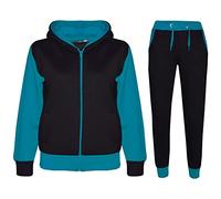 A2Z 4 Kids Girls Boys Tracksuit Plain Camouflage Contrast Fleece - T.S Plain 101 Turquoise 3-4.