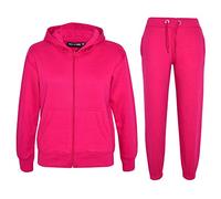 A2Z 4 Kids Girls Boys Tracksuit Plain Camouflage Fleece Hooded - T.S Plain Pink 9-10