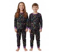 A2Z 4 Kids Girls Boys Two Piece Pyjama Set - PJS Splash 240 Black._5-6