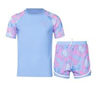 A2Z 4 Kids Girls Boys Two Piece Swimming Costume Rash Guard Top & Swim Shorts Set - SW Swimsuit 899 Blue 13-14