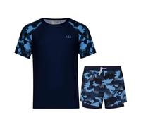 A2Z 4 Kids Girls Boys Two Piece Swimming Costume Rash Guard Top & Swim Shorts Set - SW Swimsuit 899 Camo Blue 9-10