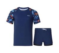 A2Z 4 Kids Girls Boys Two Piece Swimming Costume Rash Guard Top & Swim Shorts Set - SW Swimsuit 899 Dinosaur 9-10