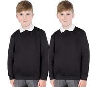 A2Z 4 Kids Girls Boys Unisex Club Scouts School Uniform - UF Jumper Black 2 Pack 9-10