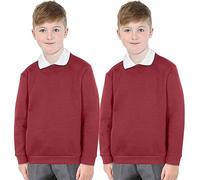 A2Z 4 Kids Girls Boys Unisex Club Scouts School Uniform - UF Jumper Wine 2 Pack 3-4