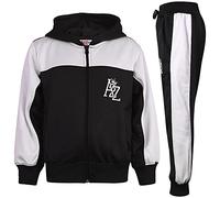 A2Z 4 Kids Girls Boys Unisex Tracksuit A2Z Embroidered Contrast Panelled - T.S A2Z 704 Black 5-6