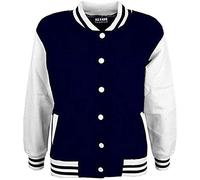 A2Z 4 Kids Girls Boys Varsity - B.B Plain Jacket Navy 7-8