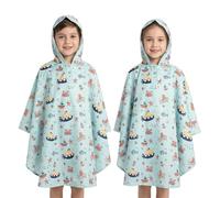 A2Z 4 Kids Girls Boys Waterproof Hooded Rain Poncho Lightweight Reusable Raincoat Outdoor Camping Cycling Traveling Quick Dry Rain Wears Jacket 5-13 Years