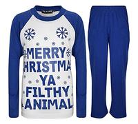 A2Z 4 Kids Girls Boys Ya Filthy Christmas - PJS Ya Filthy Royal 7-8. | Festive Animal Print Top Bottom Comfy Sleepwear Gift PJS Ages 2 to 13 Years