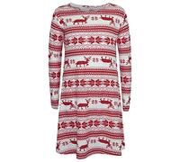 A2Z 4 Kids Girls Christmas Dress Multi Xmas Long Sleeve Dresses - Xmas-Dress Snowflake Red 5-6