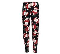 A2Z 4 Kids Girls Christmas Legging Santa Snowman Penguin - Xmas Legging Santa Black 13