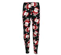 A2Z 4 Kids Girls Christmas Legging Santa Snowman Penguin - Xmas Legging Santa Black 2-3