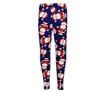A2Z 4 Kids Girls Christmas Legging Santa Snowman Penguin - Xmas-Legging Santa Navy 9-10.