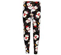 A2Z 4 Kids Girls Christmas Legging Santa Snowman Penguin - Xmas Legging Snowman Black 9-10