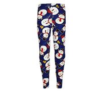 A2Z 4 Kids Girls Christmas Legging Santa Snowman Penguin - Xmas Legging Snowman Navy 3-4