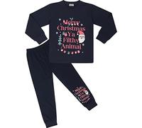 A2Z 4 Kids Girls Christmas Pyjamas Children PJs 2 Piece Festive Set - PJS 206 Navy_11-12