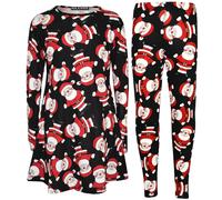 A2Z 4 Kids Girls Christmas Santa Penguin Print Dress and Legging Set 7-13 Yr