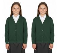 A2Z 4 Kids Girls Club Scouts School Uniform - UF Cardigan Green 2 Pack 3-4