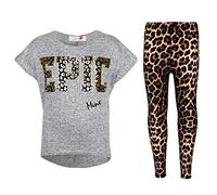 A2Z 4 Kids Girls Crop Top Fashion Legging Casual - Epic Set Golden Foil 11-12